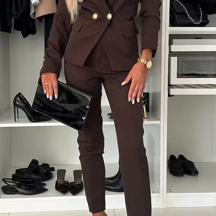 Chaqueta blazer de mujer – Corte entallado – Cruzada – Solapas ajustadas – Estilo elegante
