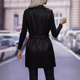 Chaqueta sin mangas de mujer – Piel sintética – Corte entallado – Cinturón ajustable