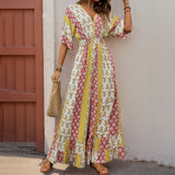 Mono de mujer – Estampado bohemio – Cintura elástica – Tejido ligero – Corte fluido