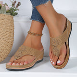 Sandalias tipo chancla de mujer – Aplique floral – Suela cómoda – Tacón bajo – Casual