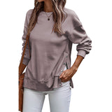 Sudadera de mujer – Corte holgado – Largo túnica – Aberturas laterales abotonadas