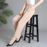 Pantalones de mujer – Corte relajado – Cintura elástica – Bolsillos