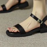 Sandalias planas para mujer – Punta abierta – Suela gruesa – Correa ajustable – Comodidad informal
