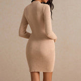 Vestido ajustado Camille | Mangas largas, cuello con cremallera