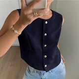Chaleco de mujer – Corte estructurado – Sin mangas – Tejido transpirable – Estilo casual