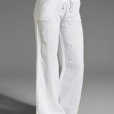 Pantalón ancho de mujer – Algodón ligero – Cintura elástica – Estilo casual