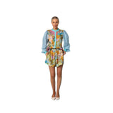 Conjunto de blusa y pantalón corto para mujer – Corte holgado – Tejido transpirable – Cintura elástica