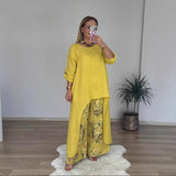 Túnica de mujer – Corte holgado – Algodón transpirable – Mangas largas – Dobladillo asimétrico