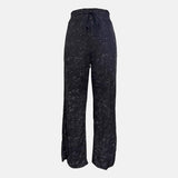 Pantalón ancho de mujer – Cintura alta – Acabado con lentejuelas – Cintura elástica