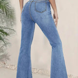Pantalón acampanado de mujer – Cintura alta – Corte entallado – Largo completo – Estilo retro