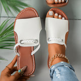 Sandalias planas de mujer – Tira trenzada – Suela cómoda – Fáciles de poner