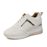 Zapatillas deportivas para mujer - Ligeras con detalles dorados - Diseño transpirable