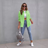 Chaqueta vaquera para mujer – Corte oversize – Lavado desgastado – Largo hasta media cadera