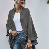 Cárdigan de mujer – Corte oversize – Punto de lana – Parte delantera abierta – Mangas murciélago