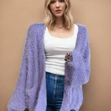 Cárdigan de mujer – Punto esponjoso – Corte oversize – Abertura frontal con bolsillos