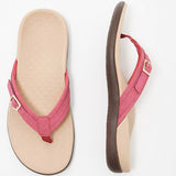 Sandalias planas para mujer – Estilo chancla – Plantilla ortopédica – Hebillas ajustables