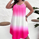Vestido de verano sin mangas con degradado para mujer - Corte relajado