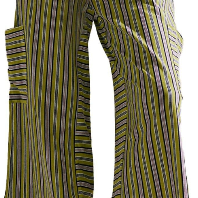 Pantalón ancho de mujer – Corte holgado – Rayas verticales – Tejido transpirable – Cintura con cordón ajustable