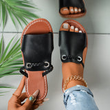 Sandalias planas de mujer – Tira trenzada – Suela cómoda – Fáciles de poner