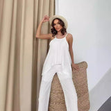 Conjunto para mujer: Top halter y pantalón ancho – Corte fluido – Tejido ligero y transpirable
