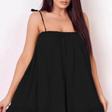 Vestido de verano para mujer – Algodón ligero – Corte holgado – Tirantes finos – Bajo con volantes