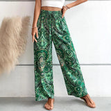 Pantalón ancho de mujer – Tejido transpirable – Corte fluido – Cintura elástica bohemia