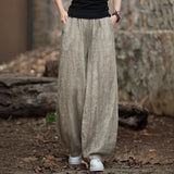 Pantalones de mujer – Corte holgado – Tejido transpirable – Cintura elástica – Estilo farol