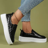 Zapatillas de plataforma para mujer - Textura acolchada - Fáciles de poner - Look casual moderno