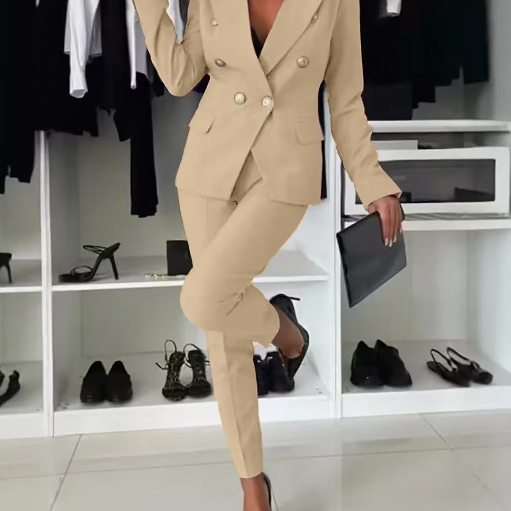 Chaqueta blazer de mujer – Corte entallado – Cruzada – Solapas ajustadas – Estilo elegante