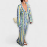 Elina – Vestido maxi con escote en V y un toque vacacional