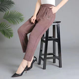 Pantalones de mujer – Corte relajado – Cintura elástica – Bolsillos