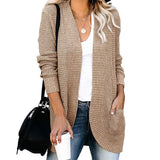 Cárdigan de mujer – Corte holgado – Punto suave – Cuello en pico – Parte delantera abierta – Bolsillos