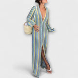 Elina – Vestido maxi con escote en V y un toque vacacional