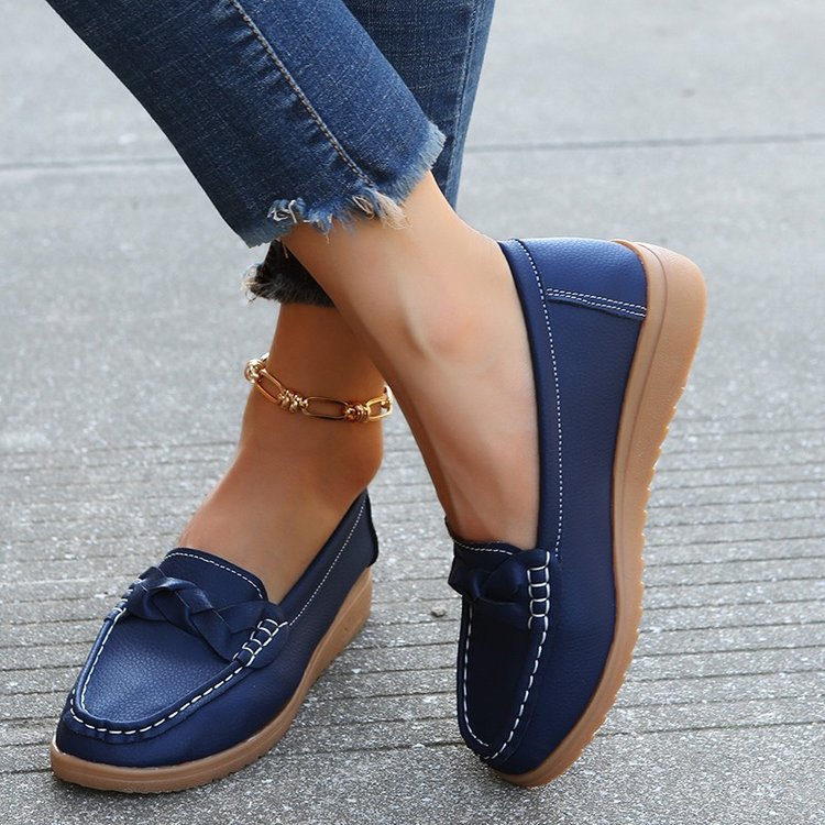 Mocasines de mujer – Confort sin cordones – Detalle de lazo – Suela antideslizante