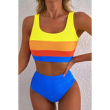 Bikini de mujer – Conjunto de dos piezas – Ajuste deportivo – Cintura alta – Tejido transpirable