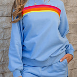 Conjunto de mujer: camiseta de manga larga y pantalones cortos de algodón, corte holgado.