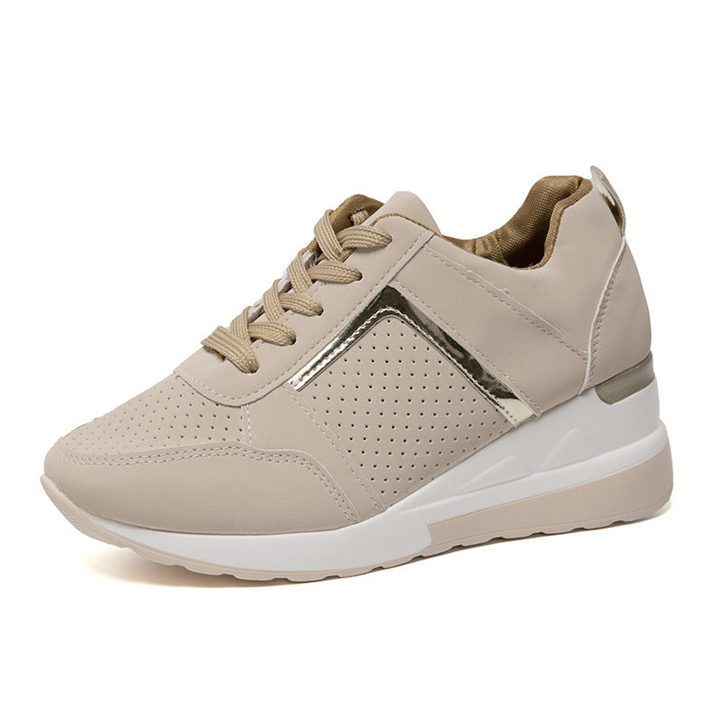 Zapatillas deportivas para mujer - Ligeras con detalles dorados - Diseño transpirable