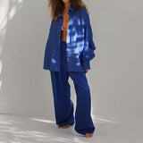 Conjunto de dos piezas para mujer – Corte oversize – Tejido transpirable – Pantalón fluido con cinturilla elástica