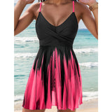 Vestido de baño para mujer – Corte evasé – Tirantes ajustables – Escote cruzado