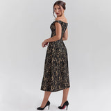 Vestido de mujer con hombros descubiertos – Cintura ajustada – Encaje – Espalda abierta elegante