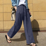 Pantalón ancho de mujer – Cintura alta – Corte fluido – Tejido suave y transpirable