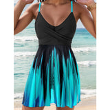 Vestido de baño para mujer – Corte evasé – Tirantes ajustables – Escote cruzado