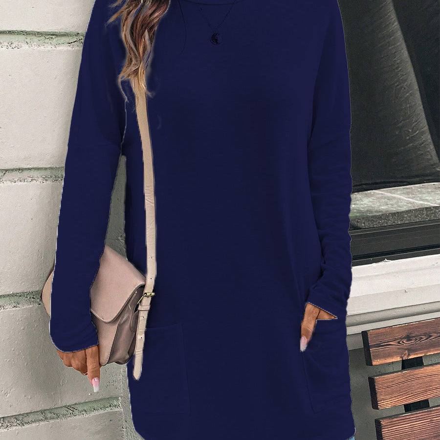Sudadera de mujer – Corte holgado – Algodón suave – Cuello redondo – Bolsillos en la cadera