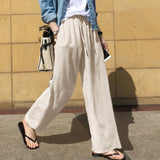 Pantalón ancho de mujer – Cintura alta – Corte fluido – Tejido suave y transpirable