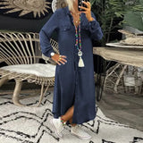 Vera - Elegante vestido vaquero con bolsillos en el pecho