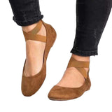 Bailarinas para mujer – Ante suave – Tira elástica – Punta redonda – Corte bajo