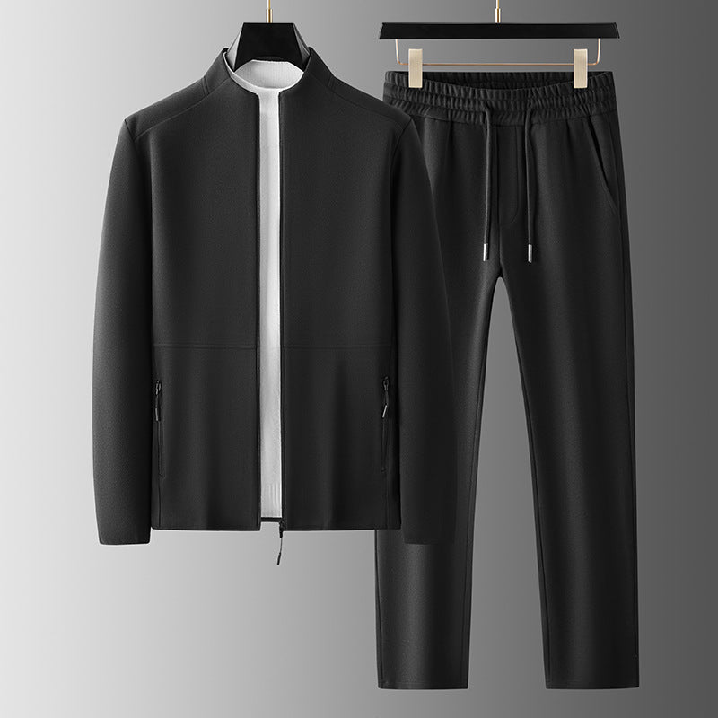 Chándal de hombre – Corte holgado – Chaqueta con cremallera y cuello alto – Pantalón con cintura elástica