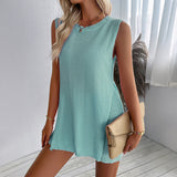 Vestido de mujer tipo jersey – Punto suave – Corte holgado – Sin mangas – Largo mini