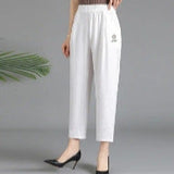 Pantalones de mujer – Corte relajado – Cintura elástica – Bolsillos
