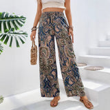 Pantalón ancho de mujer – Tejido transpirable – Corte fluido – Cintura elástica bohemia